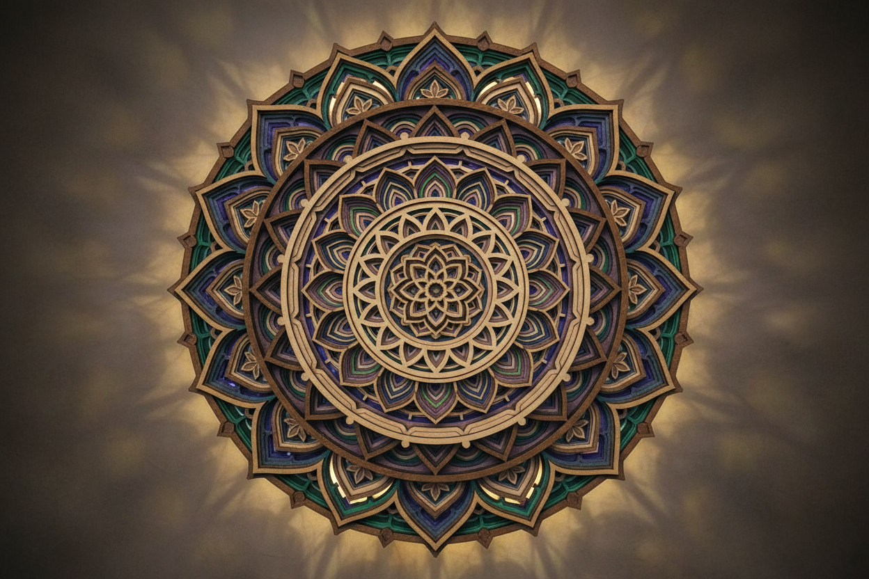 more mandala mulitlayer wood and acrylic